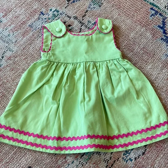 Princess Linens Dresses | Princess Linen Dress | Color: Green/Pink | Size: 6-12 Months | Mdhennessy's Closet